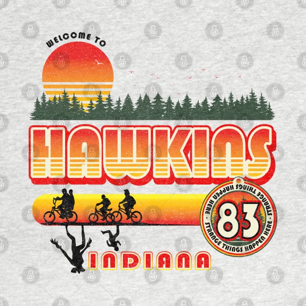 Welcome to Hawkins Indiana by Alema Art